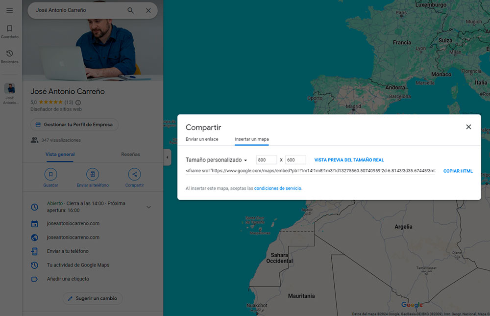 Cómo poner mapas de Google en WordPress o Elementor sin API