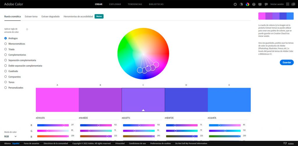 Herramienta online de paleta de colores 1.
