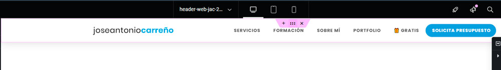 Menú fijo en Elementor